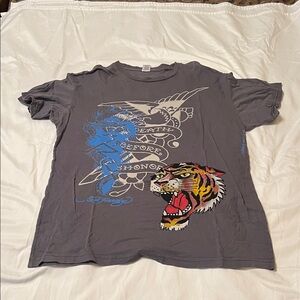 Ed Hardy Gray Graphic Men's T-Shirt